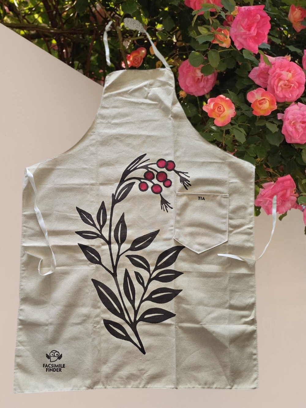 Hand Painted Wood Block Xilographic Print Apron Pascucci Gambettola Est 1826